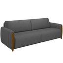 Ver imagem 6 de Kit Sofá 2 Lugares Sala Estar 168cm com Poltrona Flora Pés de Madeira M03 Linho Chumbo - Lyam