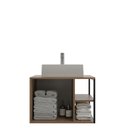 Ver imagem 2 de Gabinete para Banheiro 60cm com Cuba Nassau Marrom/Noce