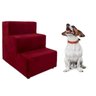 Escada Escadinha Pet Cachorro 3 Degraus Rampa Suede Dog:vermelho - 1
