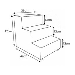 Escada Escadinha Pet Cachorro 3 Degraus Rampa Suede Dog:vermelho - 4