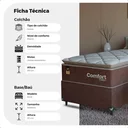 Ver imagem 3 de Cama Box Solteiro + Colchão Comfort Class Pillow Top 88x188 Marrom/suede Marrom