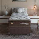 Ver imagem 6 de Cama Box Solteiro + Colchão Comfort Class Pillow Top 88x188 Marrom/suede Marrom