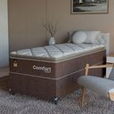 Ver imagem 1 de Cama Box Solteiro + Colchão Comfort Class Pillow Top 88x188 Marrom/suede Marrom