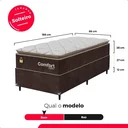 Ver imagem 4 de Cama Box Solteiro + Colchão Comfort Class Pillow Top 88x188 Marrom/suede Marrom