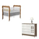 Ver imagem 1 de Berço Americano Lila e Cômoda Infantil Selena Branco Acetinado Amadeirado - Carolina