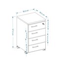 Ver imagem 7 de Gaveteiro Organizador Paris 4 Gavetas e Rodinhas Escritório - Freijó