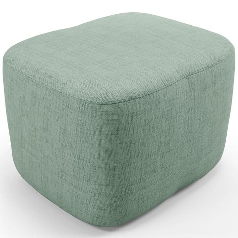 Puff Decorativo Orgânico para Sala Quarto Saori W01 Linho Verde Menta - Lyam Decor