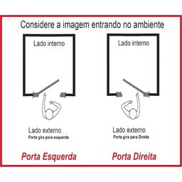 Kit Porta de Madeira Frisada Lado Esquerdo 210x80cm Branco Allo Esquadrias - 4