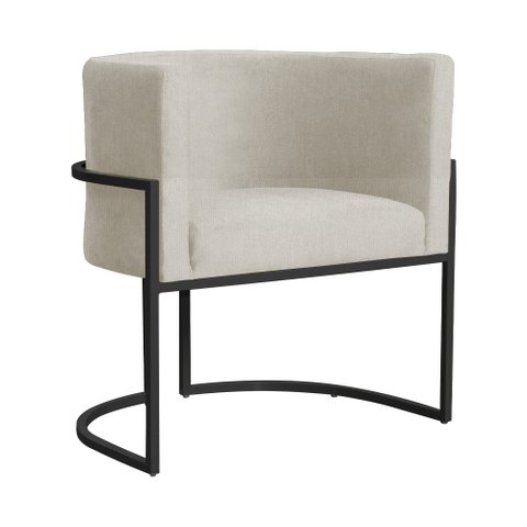 Poltrona Decorativa Luana Base Preta Suede Cores - DS Estofados Poltrona Luana Bege