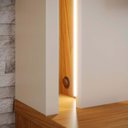 Ver imagem 5 de Estante para Tv até 75 Polegadas Malvinas 2 Portas Ripado com Led Off White Matte/freijó - Pnr Móvei