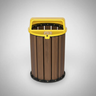 Lixeira para Coleta Seletiva 94l Diversas Cores Madeira Plastica Ecologica - Amarelo - 5