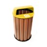 Lixeira para Coleta Seletiva 94l Diversas Cores Madeira Plastica Ecologica - Amarelo - 1
