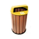 Ver imagem 1 de Lixeira de Madeira Plástica Ecológica 94l Diversas Cores - Amarela