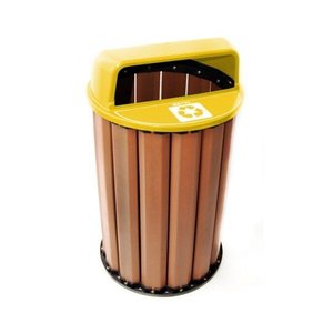 Lixeira de Madeira Plástica Ecológica 94l Diversas Cores - Amarela