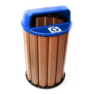 Lixeira para Coleta Seletiva 94L Diversas Cores Madeira Plastica Ecologica - Azul