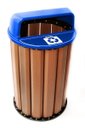 Ver imagem 1 de Lixeira para Coleta Seletiva 94L Diversas Cores Madeira Plastica Ecologica - Azul