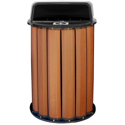 Lixeira para Coleta Seletiva 94L Diversas Cores Madeira Plastica Ecologica - Preto