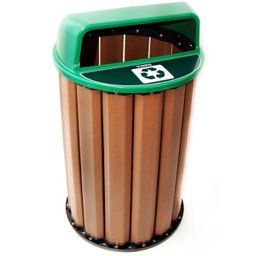 Lixeira para Coleta Seletiva 94L Diversas Cores Madeira Plastica Ecologica - Verde - 1