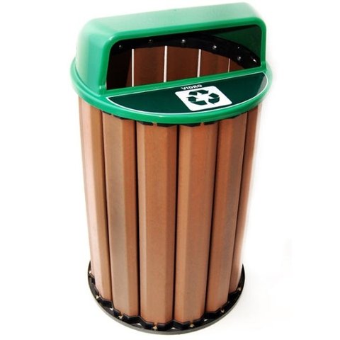 Lixeira para Coleta Seletiva 94L Diversas Cores Madeira Plastica Ecologica - Verde