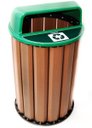 Ver imagem 1 de Lixeira para Coleta Seletiva 94L Diversas Cores Madeira Plastica Ecologica - Verde