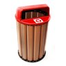 Lixeira para Coleta Seletiva 94L Diversas Cores Madeira Plastica Ecologica - Vermelho - 3