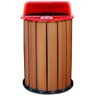 Lixeira para Coleta Seletiva 94L Diversas Cores Madeira Plastica Ecologica - Vermelho - 1