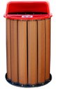 Ver imagem 1 de Lixeira para Coleta Seletiva 94L Diversas Cores Madeira Plastica Ecologica - Vermelho