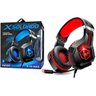Fone de Ouvido Gamer para Ps4 Pc Celular Microfone Articulado LED Rgb Almofada Extra Macia Vermelho - 1