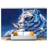 Papel De Parede Animais Tigre E Raposa 3D 6M² Anm195 - 1