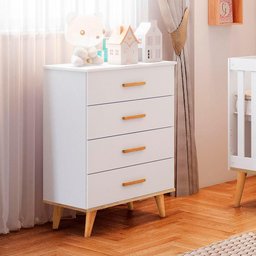 Cômoda Infantil 4 Gavetas Luma Branco Carolina Baby - 1