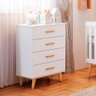Cômoda Infantil 4 Gavetas Luma Branco Carolina Baby - 1