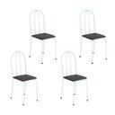 Ver imagem 1 de Kit 4 Cadeiras Tubular 89x37x42 cm Ane B Branco/Preto
