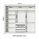 Ver imagem 7 de Guarda Roupa Royale Casal 100% Mdf 3 Portas Correr Madesa