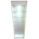 Ver imagem 1 de Prateleira expositora para lojas, perfumarias, óticas com prateleiras em vidro na cor branca