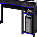 Ver mais imagens de Mesa Gamer para Computador 1,36m com Suporte para Monitores ME4152 Preto/Azul - Tecno Mobili
