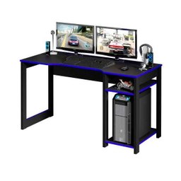 Mesa para Computador Gamer 1,36m com Suporte para Monitores Me4152 Tecno Mobili - Preto/azul - 2