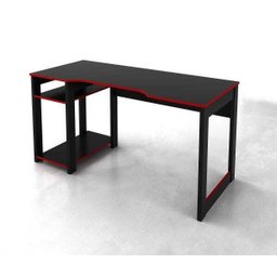 Mesa para Computador Gamer 1,36m com Suporte para Monitores Me4152 Tecno Mobili - Preto/vermelho - 4