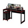 Mesa para Computador Gamer 1,36m com Suporte para Monitores Me4152 Tecno Mobili - Preto/vermelho - 2