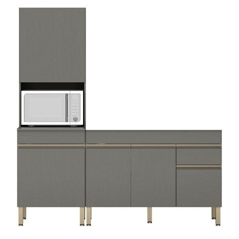 Paneleiro e Balcão Gabinete sem Tampo 120cm Lina K02 Gris - Mpozenato