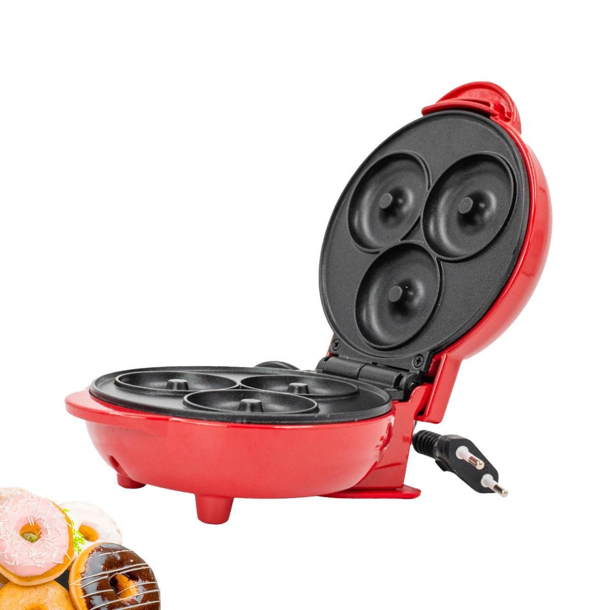 Mini Maquina Forma Elétrica - Waffles Donuts Vermelho - 3