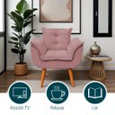 Ver imagem 3 de Kit 2 Poltronas Decorativa Confortável para Sala Quarto Recepção Escritório Manicure Alice Tecido Bo