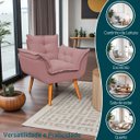Ver imagem 4 de Kit 2 Poltronas Decorativa Confortável para Sala Quarto Recepção Escritório Manicure Alice Tecido Bo