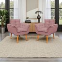 Ver imagem 1 de Kit 2 Poltronas Decorativa Confortável para Sala Quarto Recepção Escritório Manicure Alice Tecido Bo