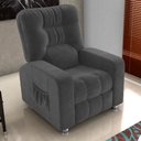 Ver imagem 2 de Poltrona do Papai Clausi 82cm Reclinável Manual Veludo Cinza - Sallar Home