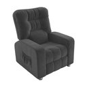Ver imagem 5 de Poltrona do Papai Clausi 82cm Reclinável Manual Veludo Cinza - Sallar Home