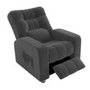 Ver imagem 1 de Poltrona do Papai Clausi 82cm Reclinável Manual Veludo Cinza - Sallar Home