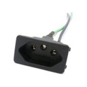 Ver imagem 1 de 24 Tomada Fêmea Preta 3 Pinos 10a Preto Painel Aparelhos com Rabicho 15cm Margirius