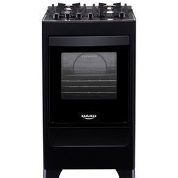 Fogão 4 Bocas Dako Supreme Glass Preto com Mesa de Vidro - Bivolt - 1