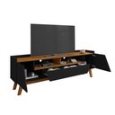 Ver imagem 7 de Rack Bancada Tv até 70 Polegadas 180 Cm 2 Portas 1 Gaveta Preto Fosco Naturalle Flor Shop Jm