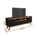 Ver imagem 3 de Rack Bancada Tv até 70 Polegadas 180 Cm 2 Portas 1 Gaveta Preto Fosco Naturalle Flor Shop Jm